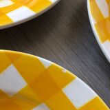 Assiettes creuses sarreguemines carreaux jaunes