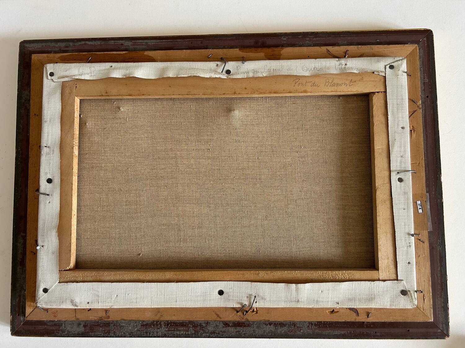 Huile sur Toile « Le pont de Blamont sur l'Ourcq » de Laby . XX.