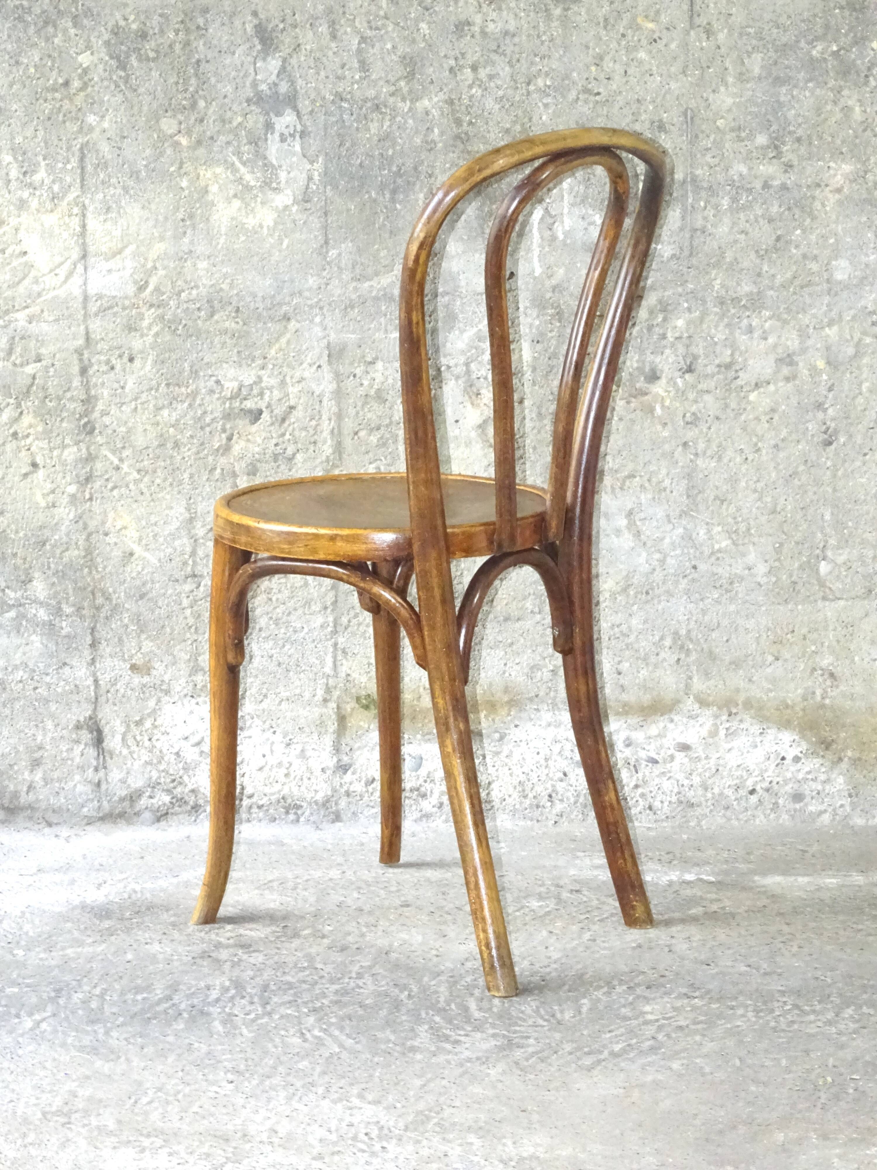 Chaise Baumann bistrot bois 1925