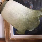 Art Deco bedside lamp with tulip and part of the foot in speckled green glass paste