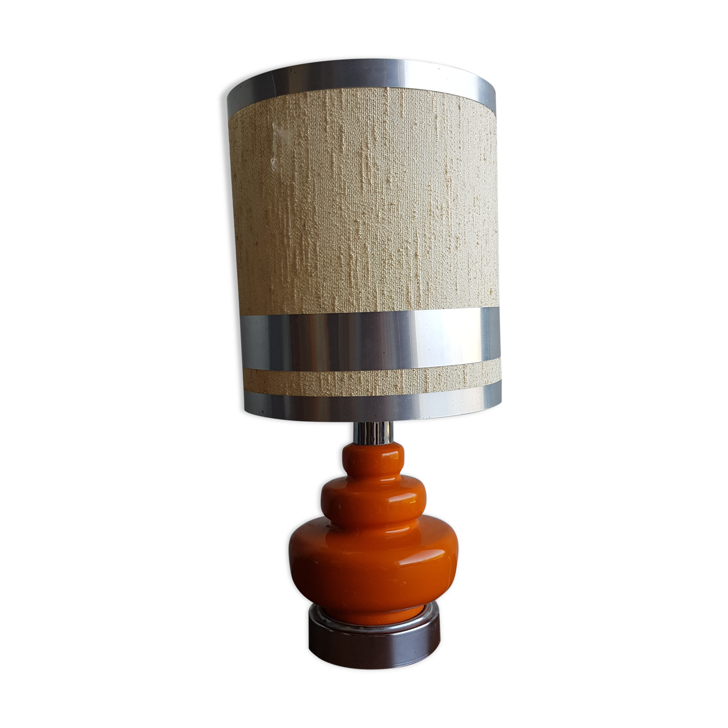 70s orange ceramic lamp