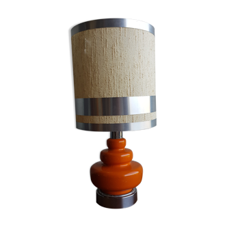 Lampe céramique orange années 70