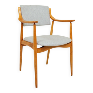 Fauteuil scandinave vintage - tissu gris