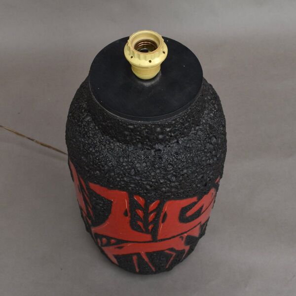 Lampe de sol en céramique allemande vintage de Scheurich, années 1970