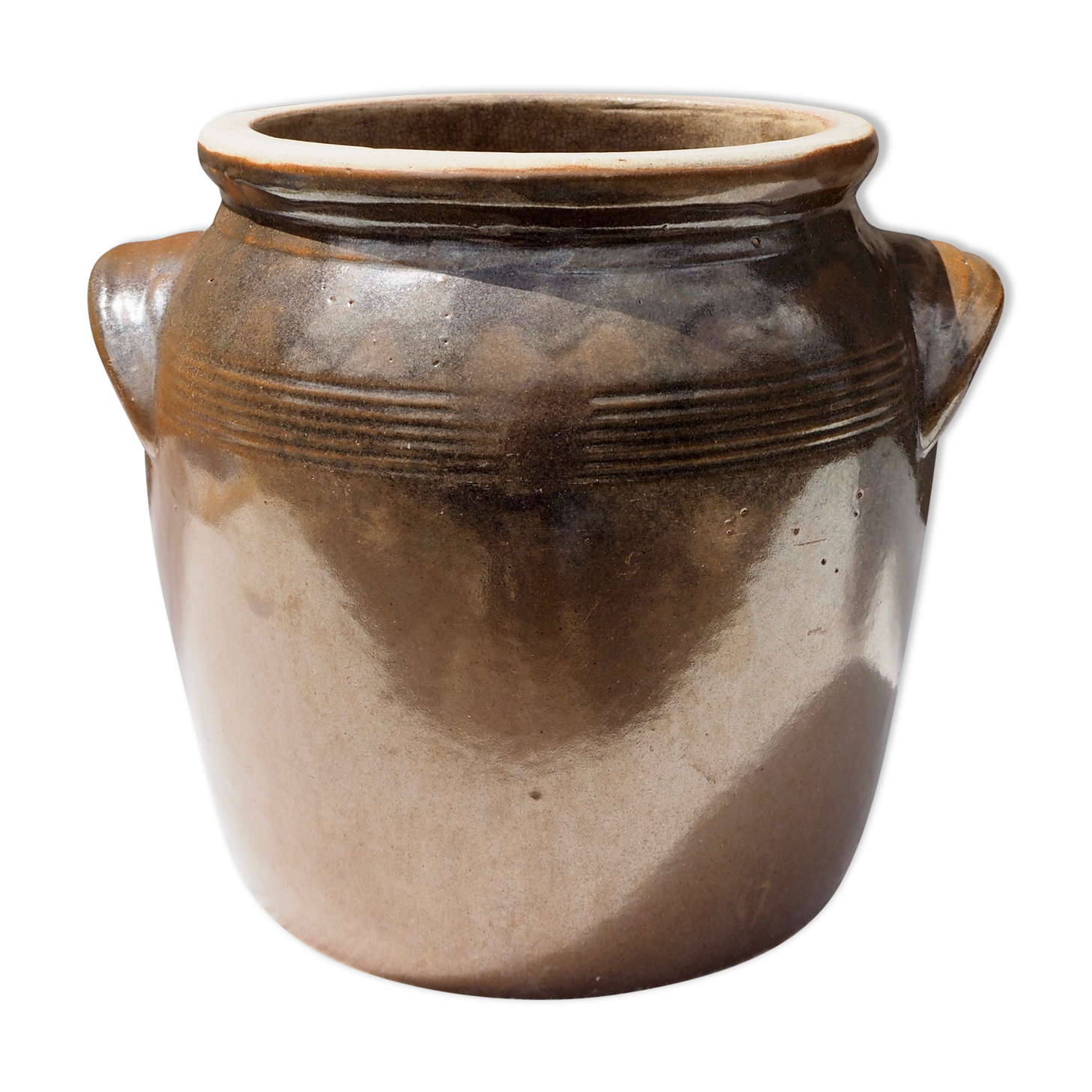 Brown glazed grease pot