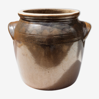 Brown glazed grease pot