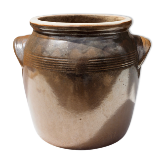 Brown glazed grease pot