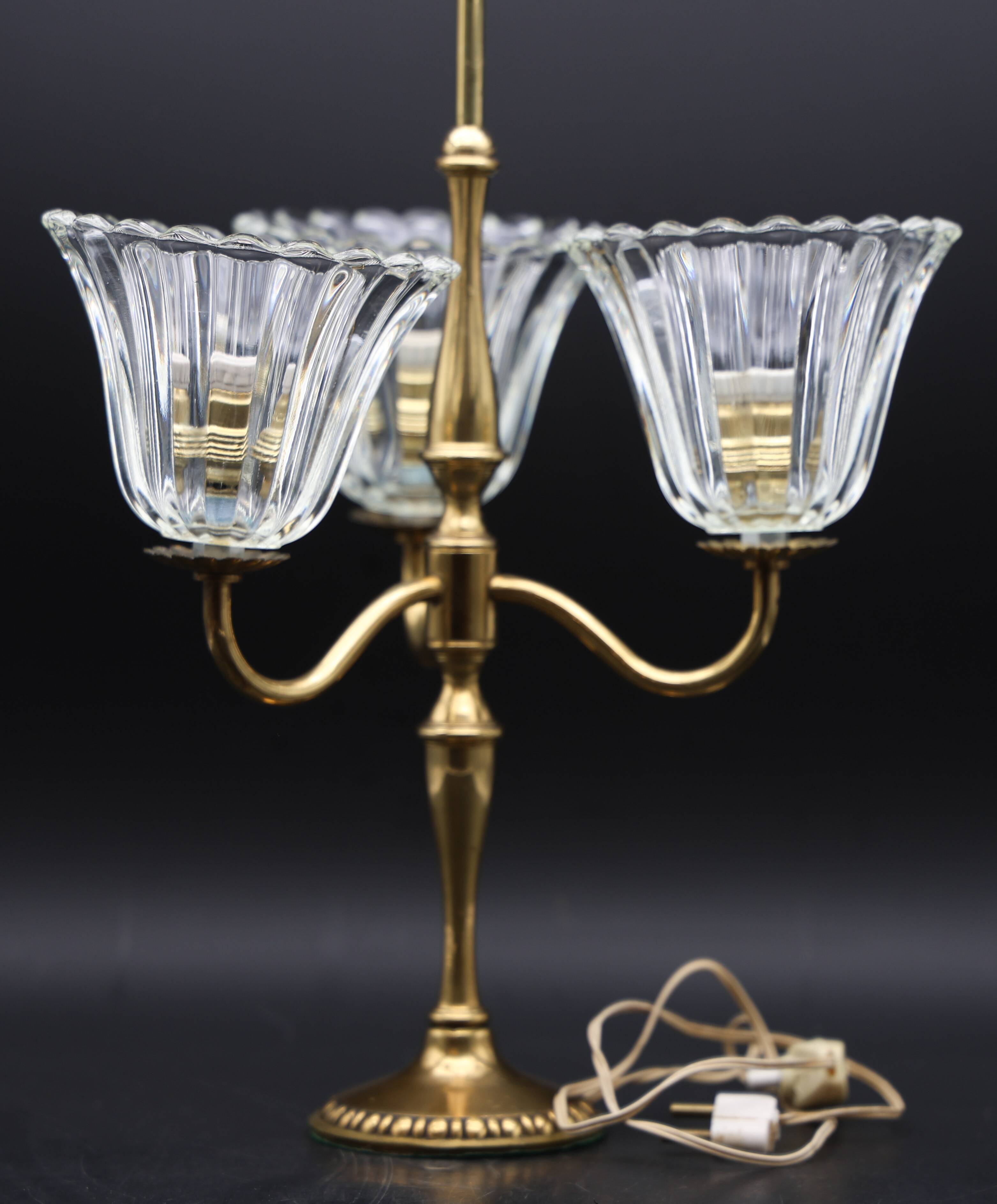 Large Size Art Decò Murano Glass Table Lamp, 1940