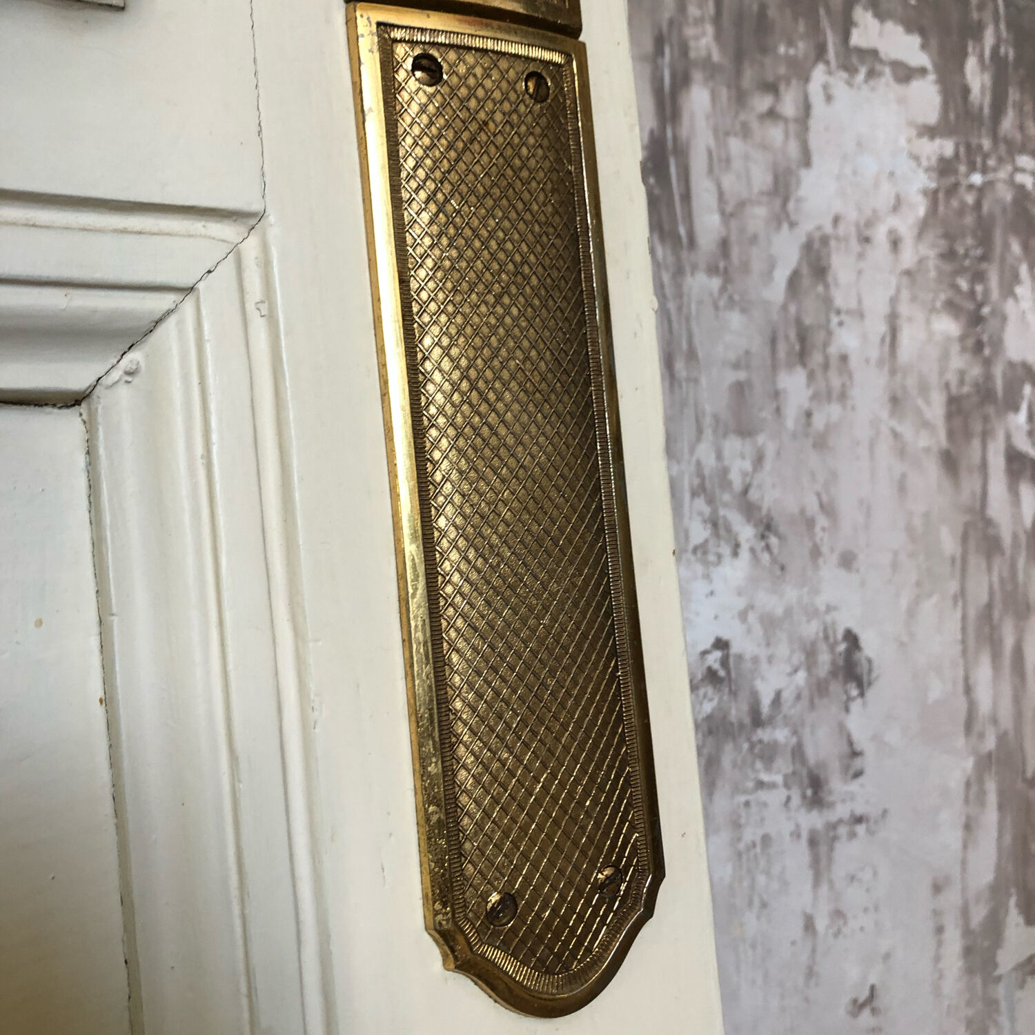 Old wooden glass door