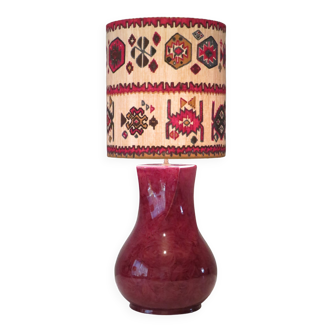 Lampe à poser en céramique vintage Kostka avec abat-jour sur mesure