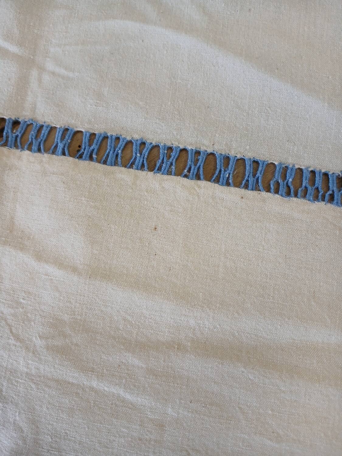 Antique linen/mixed sheet with embroidery