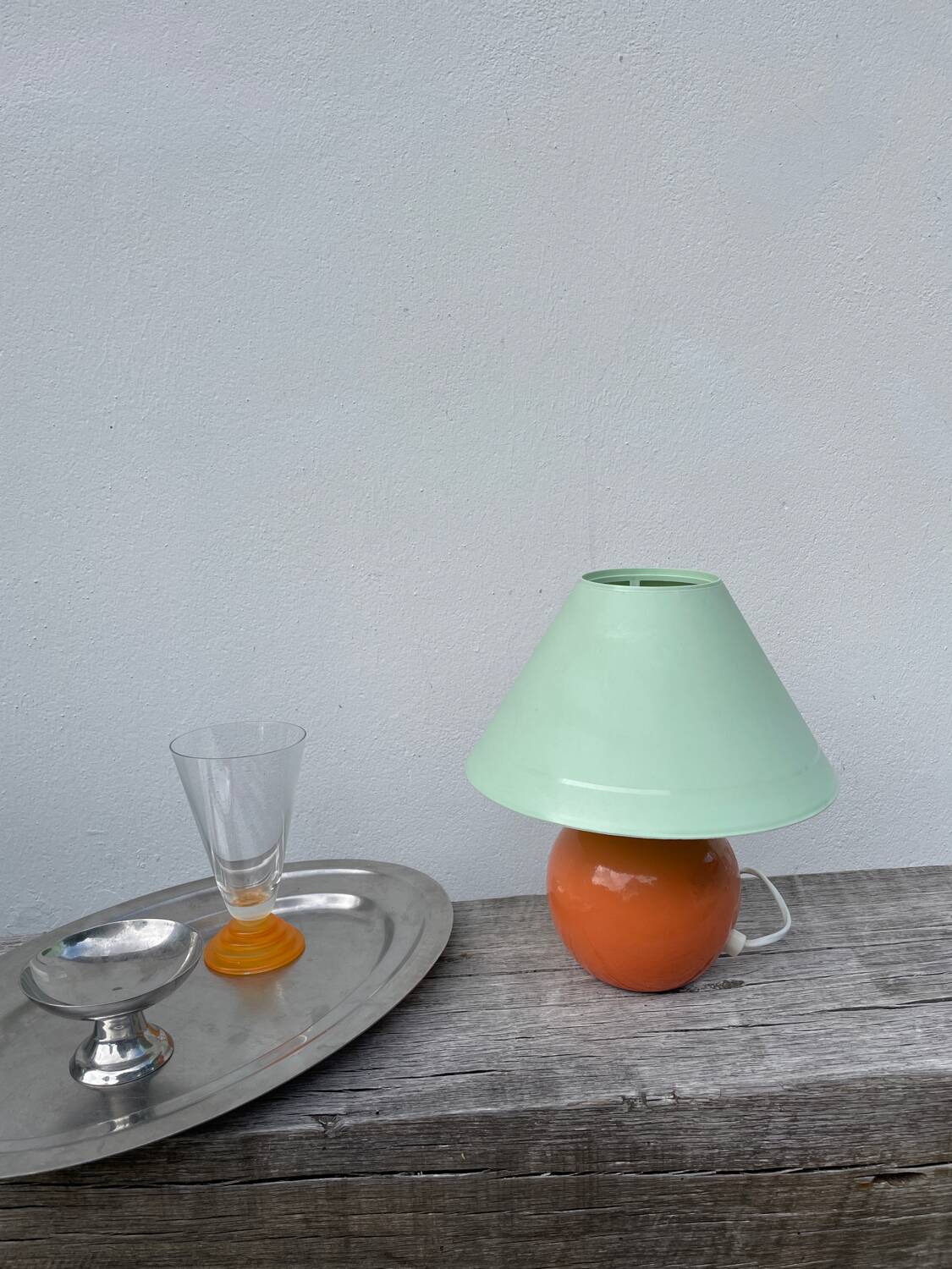 Two-tone ceramic bedside lamp 1980