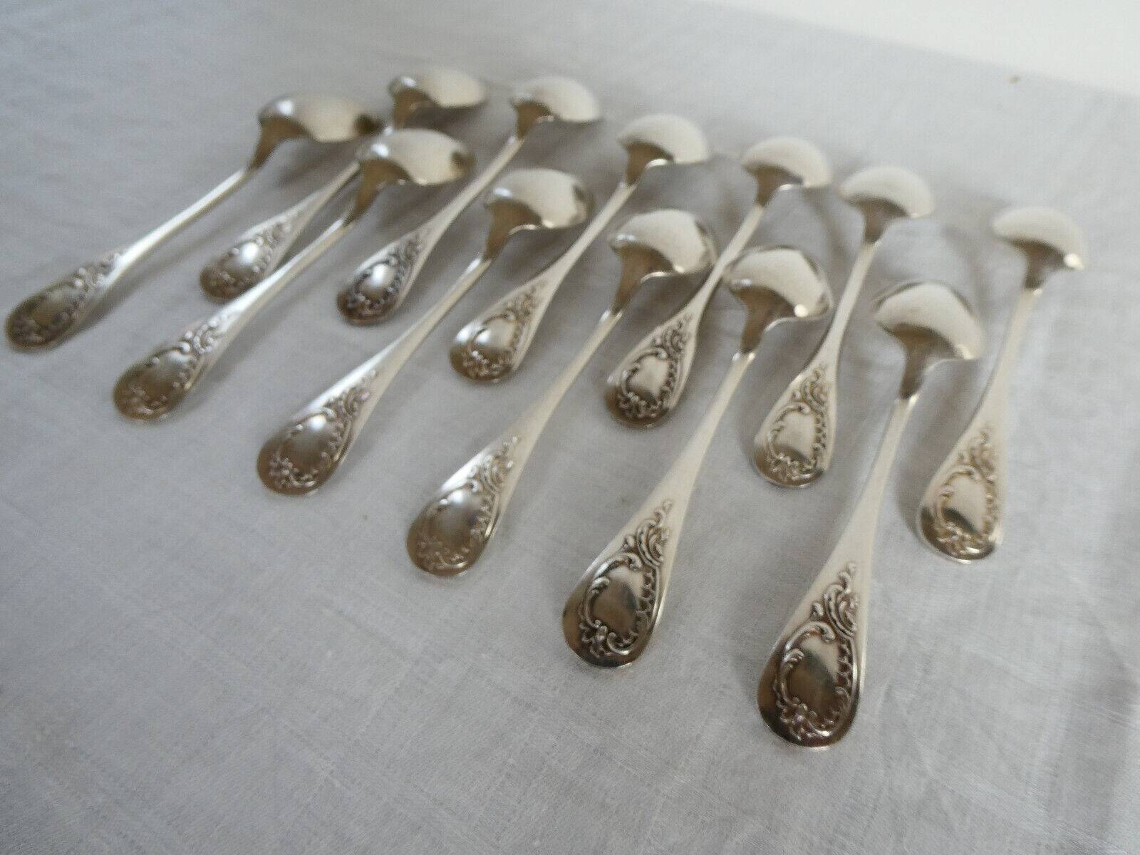 12 Silver-plated metal teaspoons 18 grs, Uniplat model