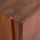 Mid-century walnut veneer sideboard with triangular handles – Czechoslovakia, circa 1960