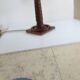 Art deco lamp rosewood carved