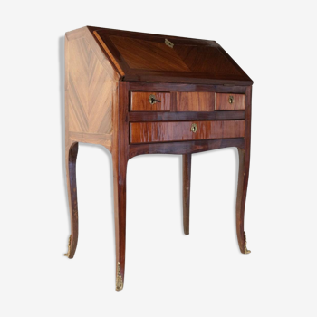 Bureau de pente style Louis XV placage de bois précieux 19ème siècle