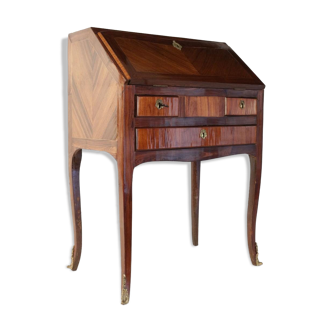 Bureau de pente style Louis XV placage de bois précieux 19ème siècle