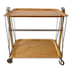Metal trolley in beech wood and metal upright from the 60s