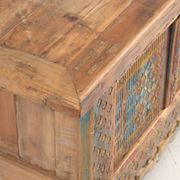 Storage unit, sideboard in painted wood and original blue patina, c.1850