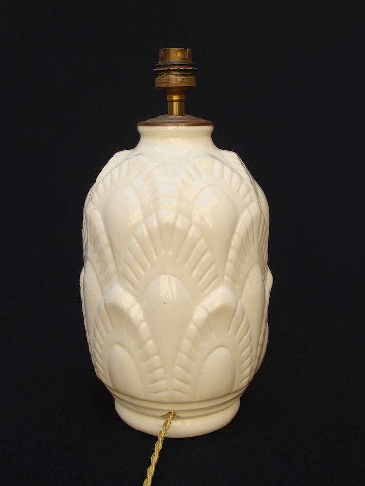 Boch cracked ceramic Art Deco lamp