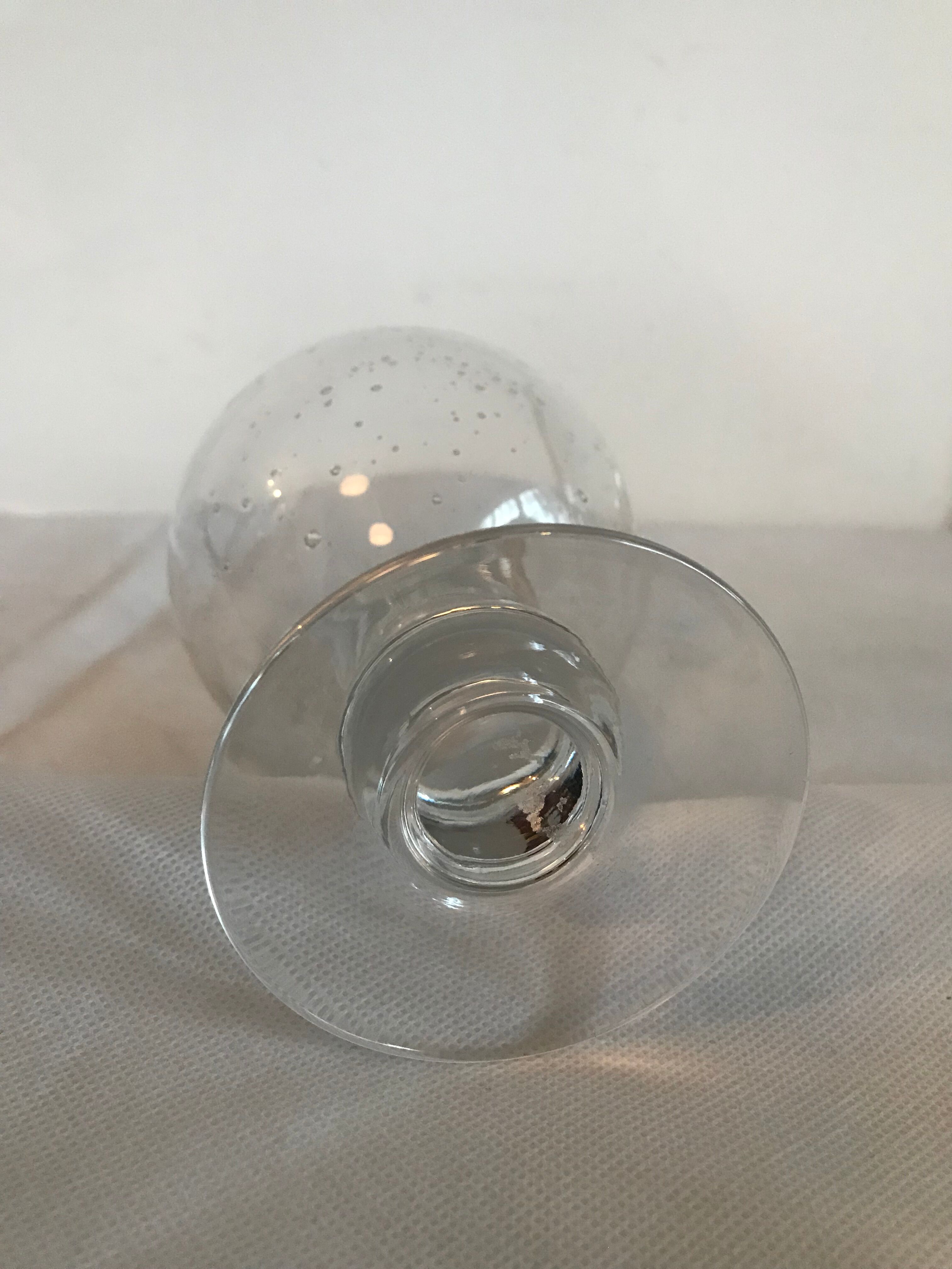Lot 24 old crystalline glasses blown and bubbled 2 different sizes