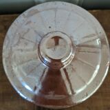 Glazed stoneware barrel pot