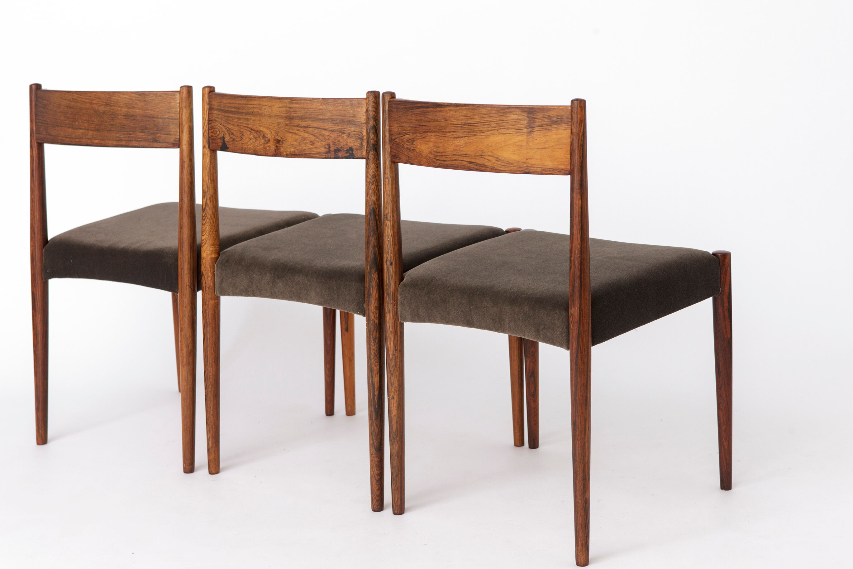 Set of 3 Vintage Rosewood Dining Chairs, 1960s Mid Century Modern Chairs