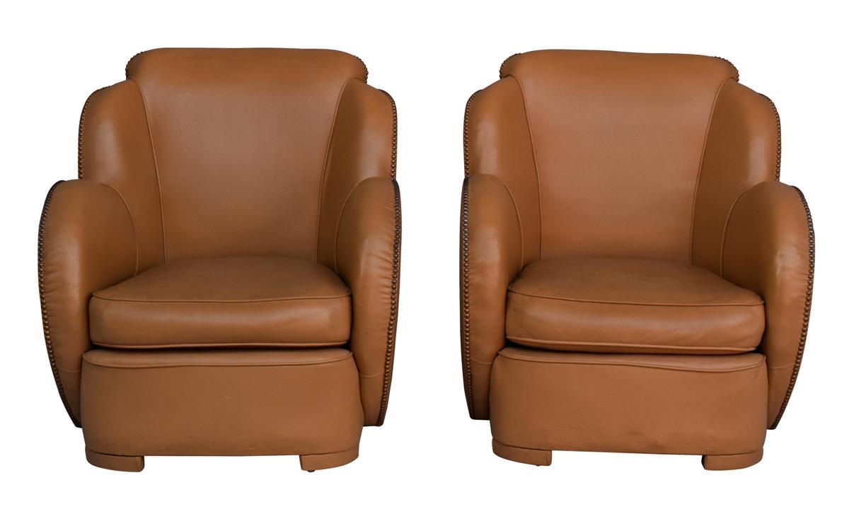 Pair of chairs art deco type liner