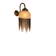 Wall lamp with marbled glass shade and beaded fringe in Art Nouveau style.