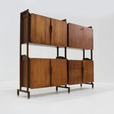 Vintage Italian mid-century bookcase wall cabinet from the 1960s, Italy.
