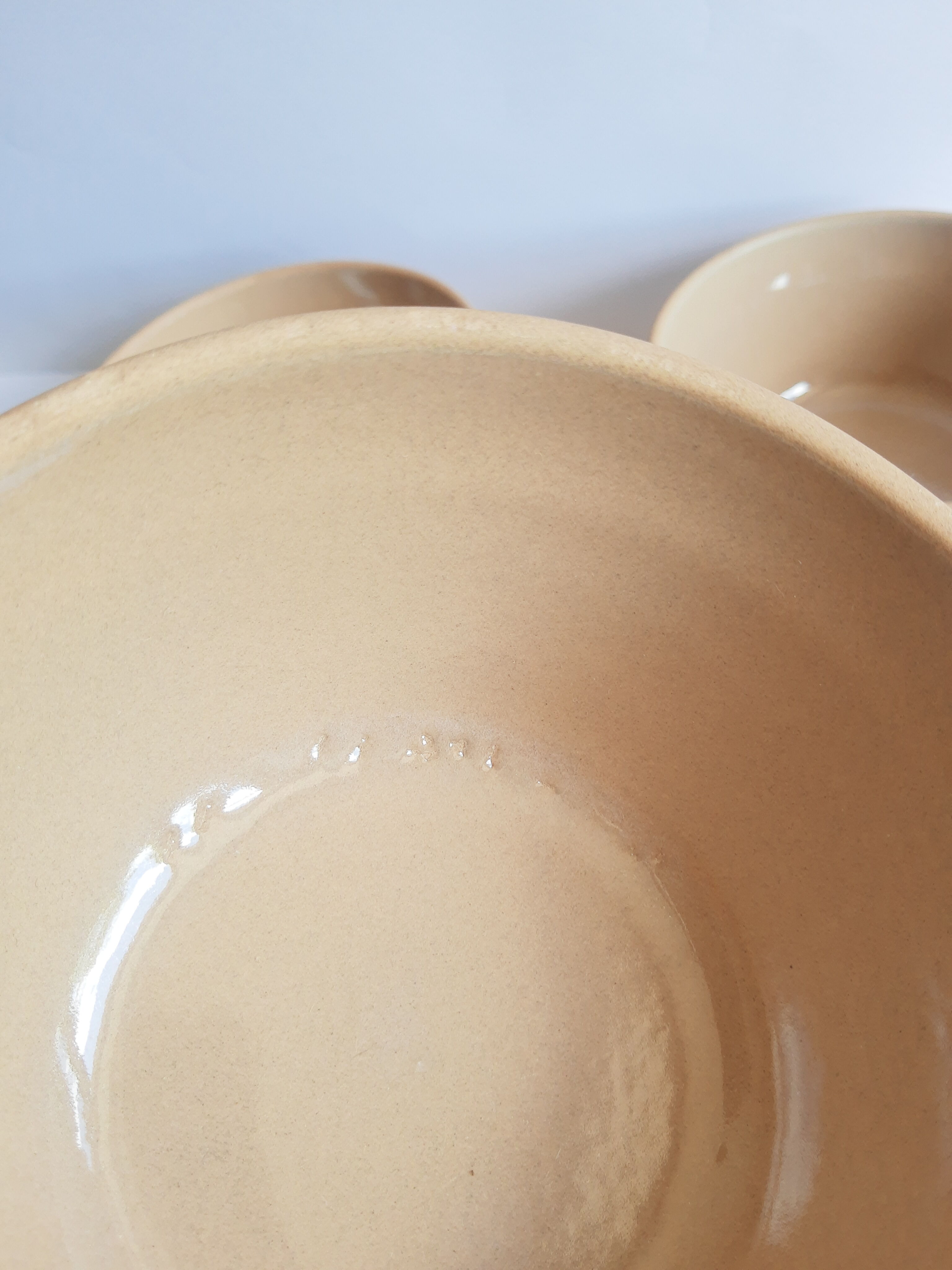 Set of 6 vintage Gien France stoneware bowls