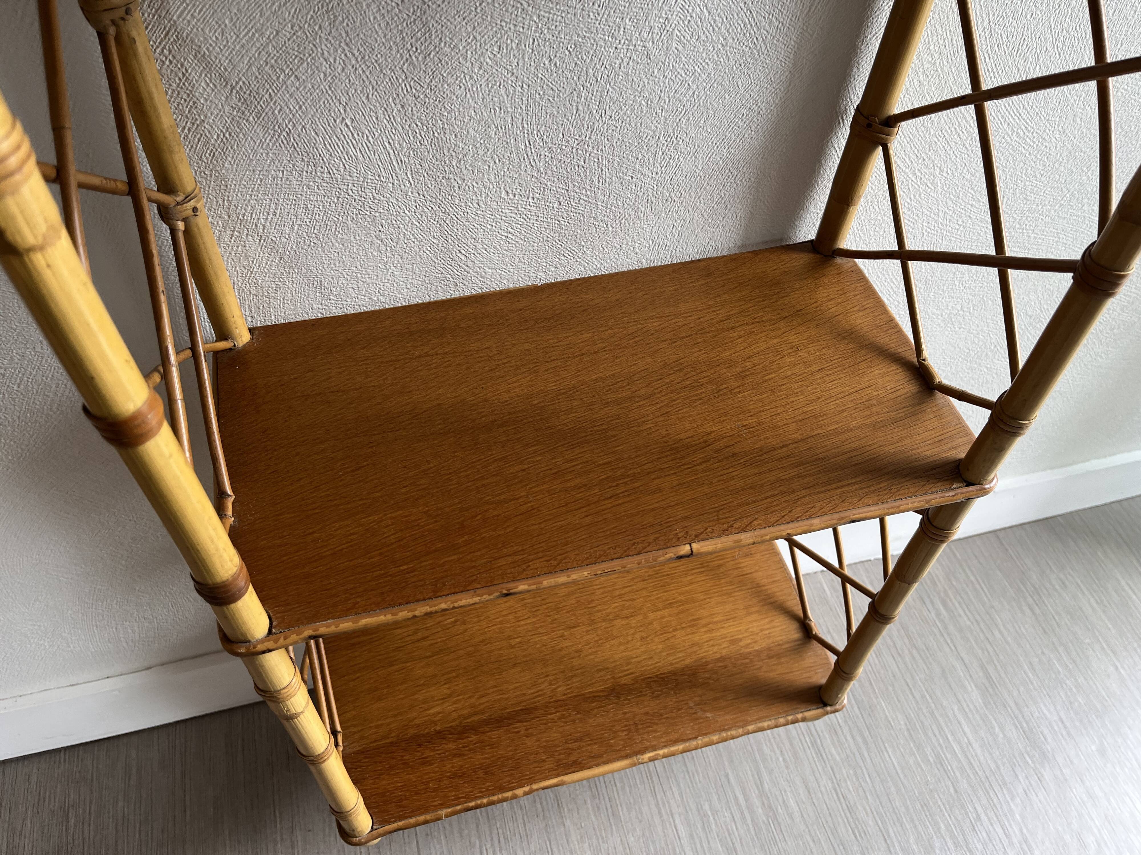 Rattan wall shelf