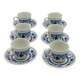 Set of 6 cups and saucers Biltons England Blue Onion design
