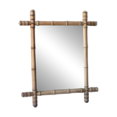 Miroir bois imitation bambou, miroir ancien, miroir à suspendre, déco intérieur