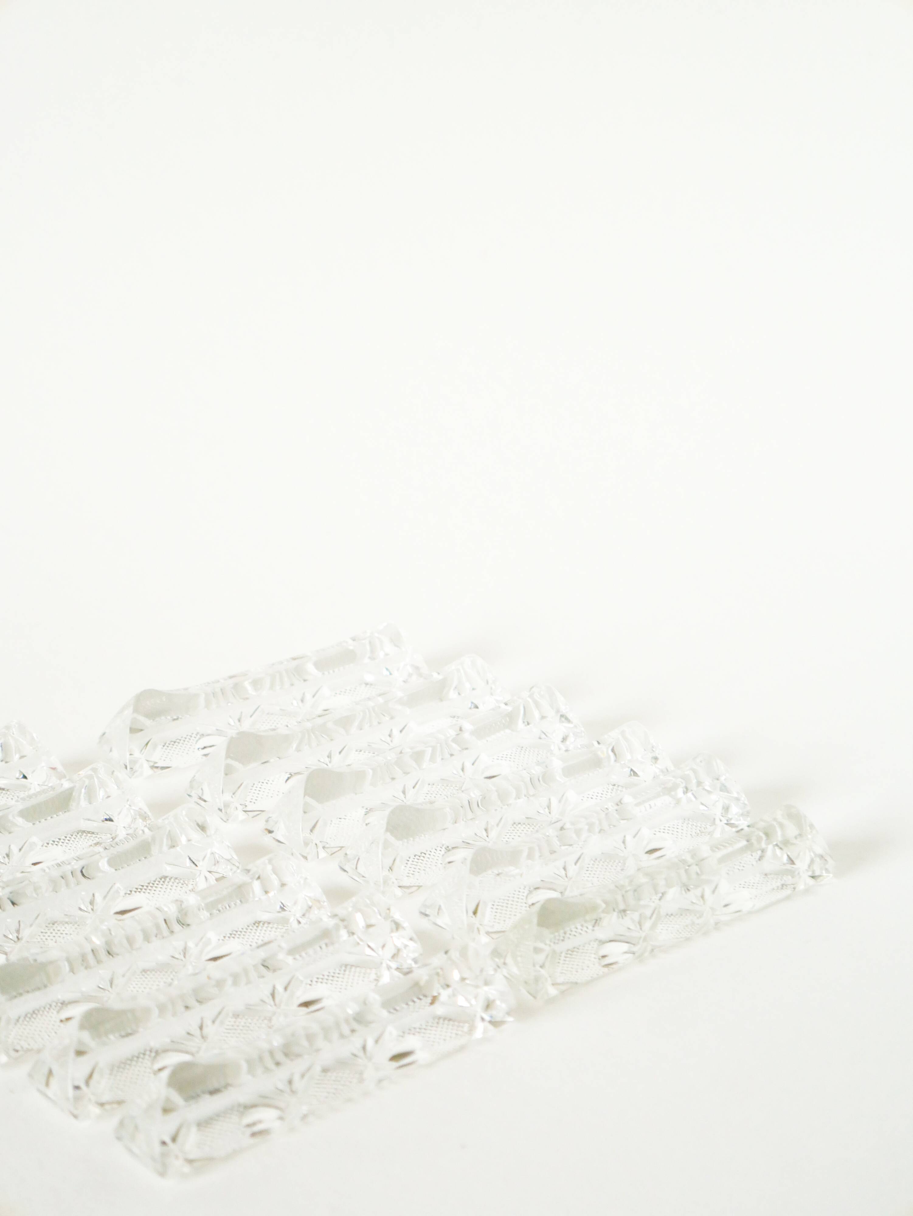Set of 12 crystal knife rests, Made in Germany 1950
