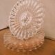5 pink glass dessert plates