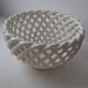 White enamelled woven porcelain basket