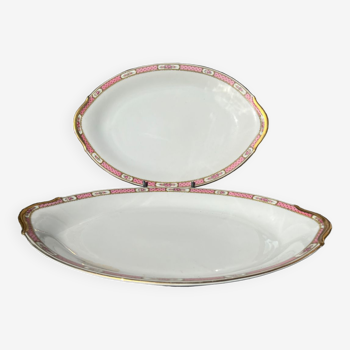 Paire de plats de service Limoges B & D