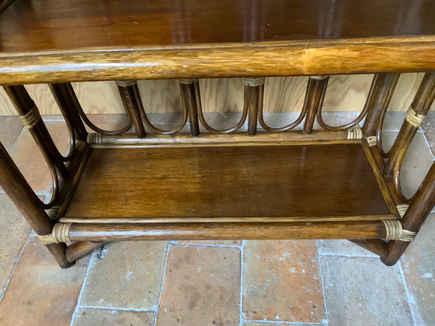 Rattan shelf