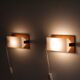 Paire d'applique scandinave en teck et acrylique 1970