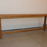 2 light oak benches