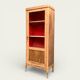 Armoire vitrée vintage bois brut 1950