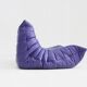 Vintage purple leather Togo 2 seater sofa by Ligne Roset 1990s