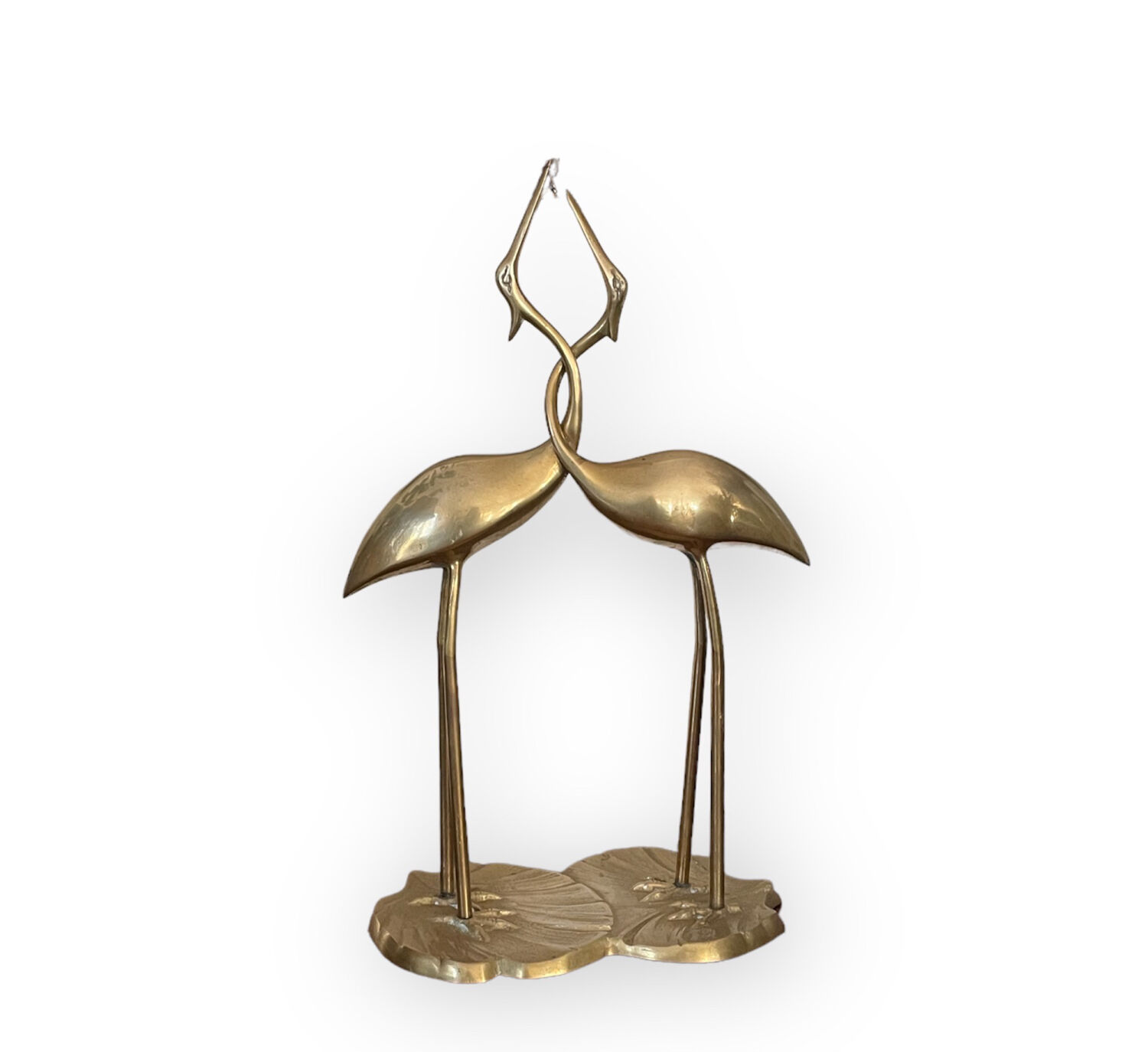 Pair brass birds 31 cm
