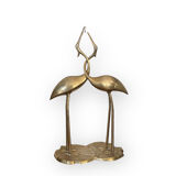 Pair brass birds 31 cm