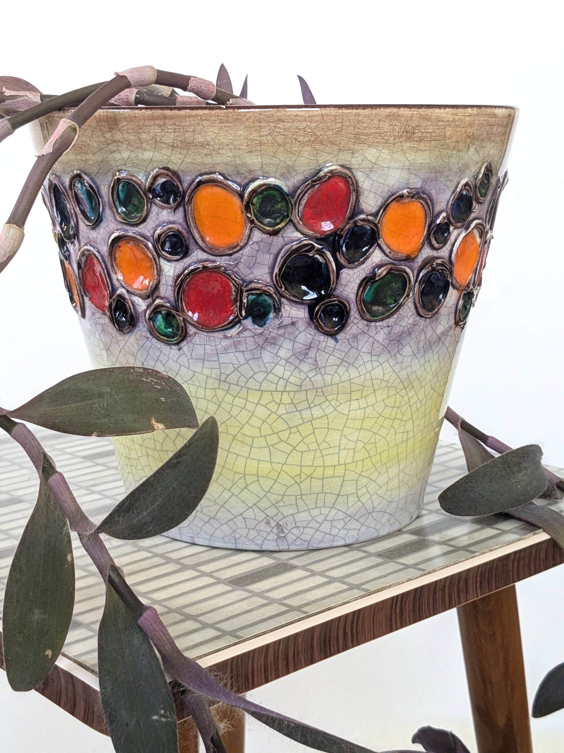 Ceramic flowerpot from the 60s | Alvino Bagni | Italy