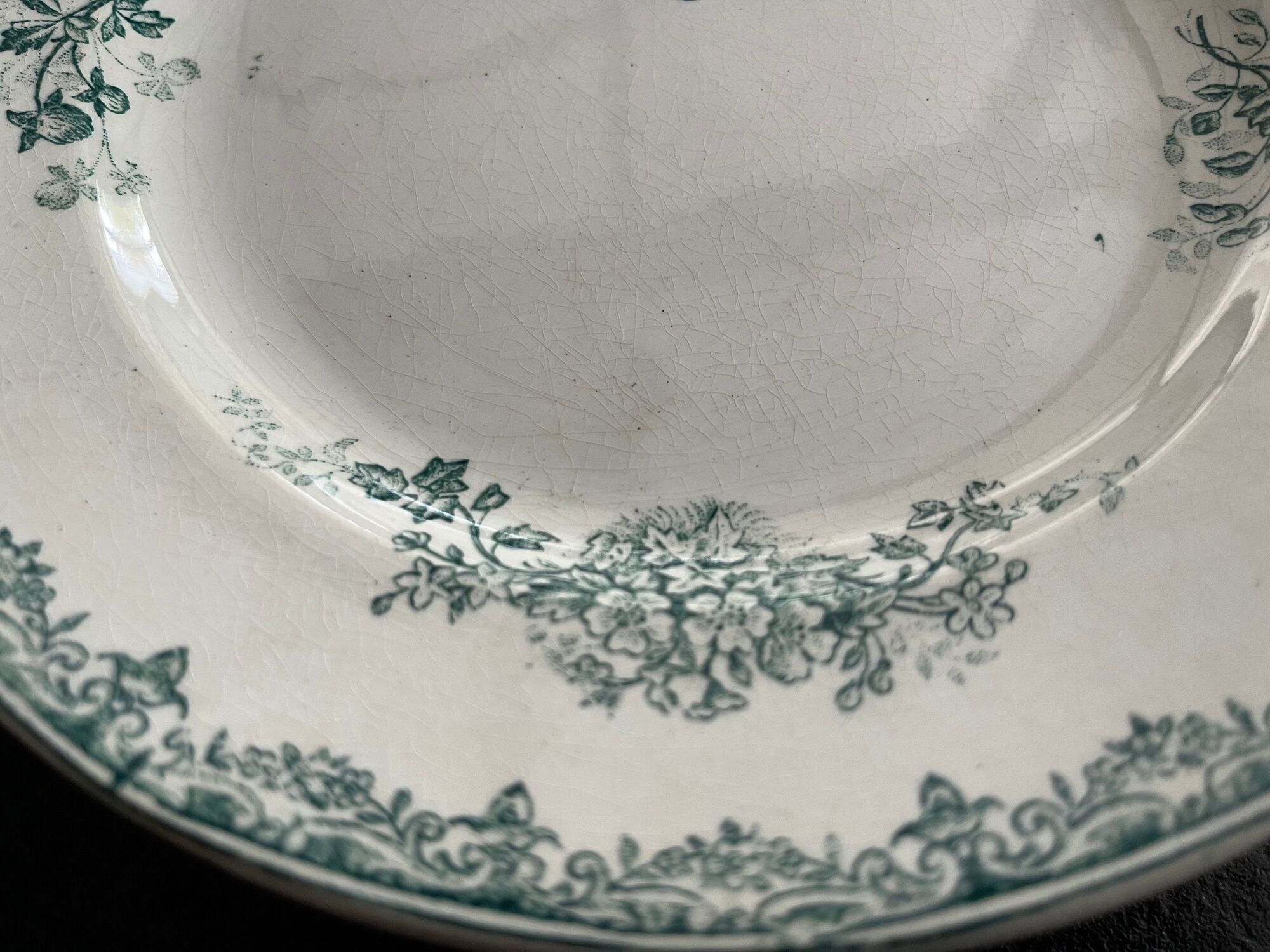 Lot 6 old plates porcelain iron earth saint amandinoise model chevreuse