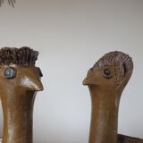 2 ceramic zoomorphic vases, signed 50s