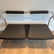 Canapé Design ‘System’, Chrome & Caoutchouc Noir, France, vers 1970