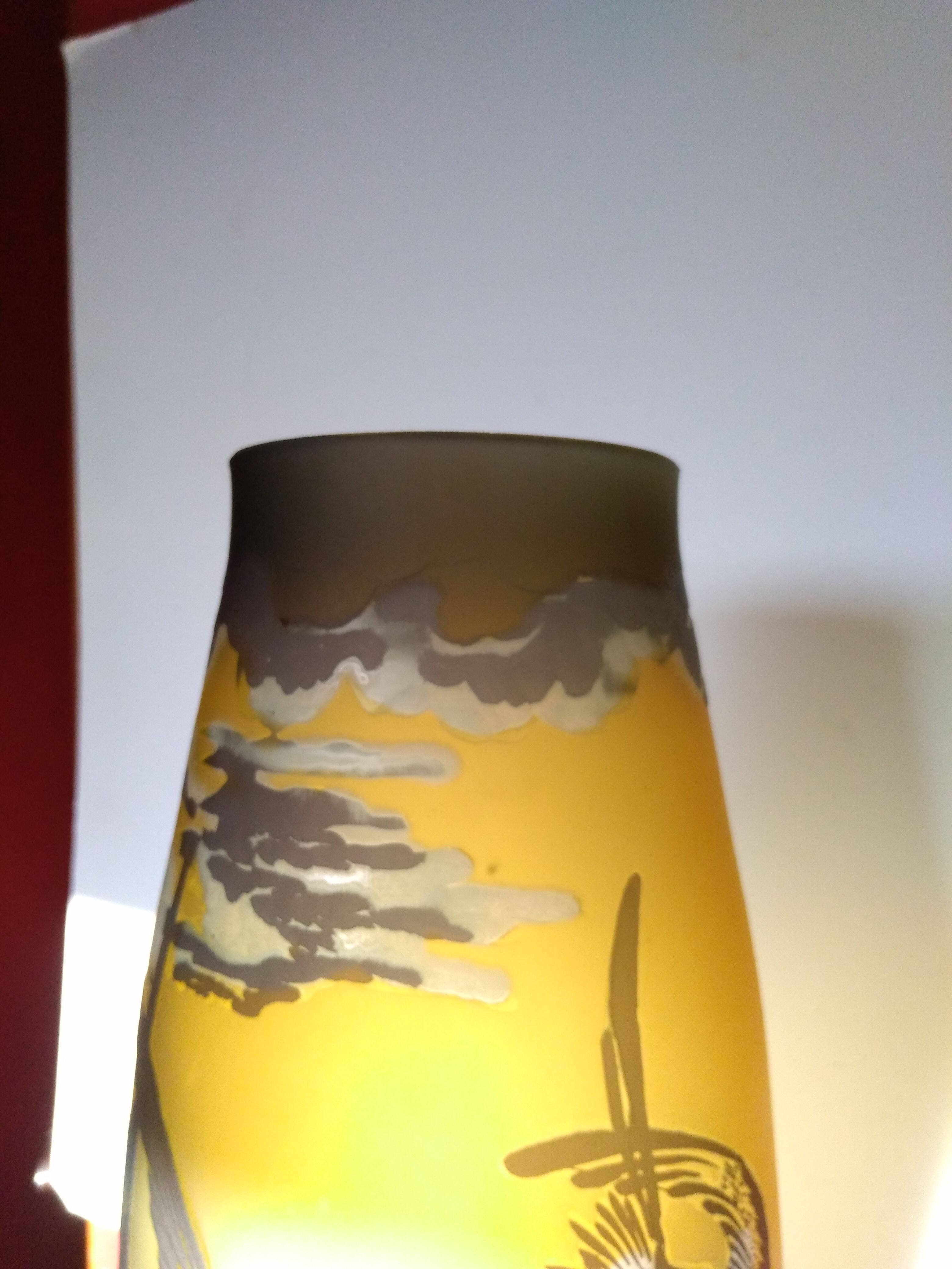 Multi-layered art nouveau glass vase